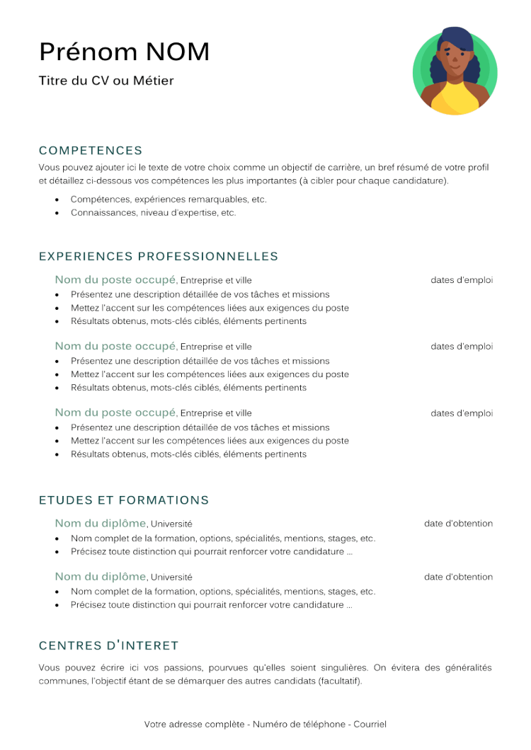 CV Liste Simple