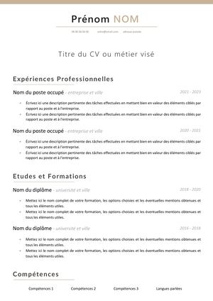 CV Français Classique