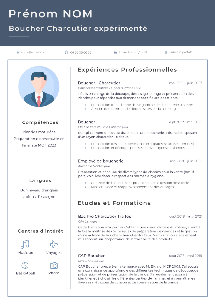 CV Boucher Charcutier