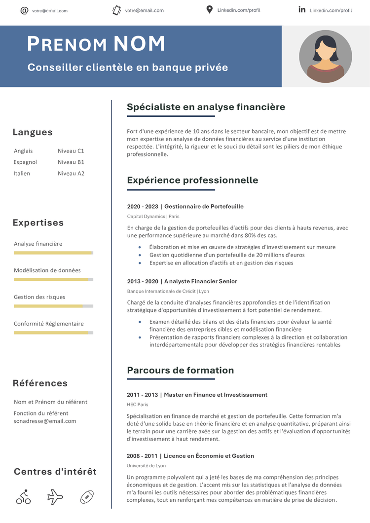 CV Conseiller Financier