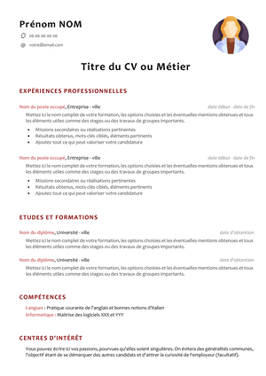 CV Classique Traditionnel