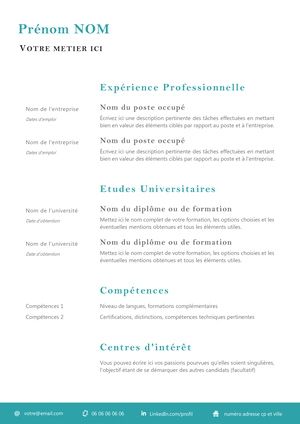 CV Esthétique (sans photo)