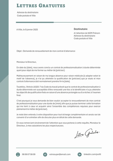 Une lettre de motivation pour le renouvellement de son contrat
