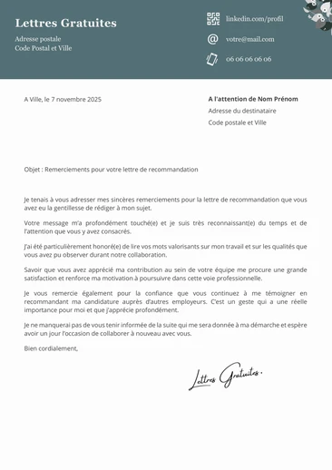 Un exemple de mail de remerciement après une recommandation