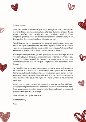 Une lettre pour déclarer sa flamme à un homme ou une femme