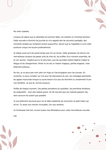 Un message de félicitation pour une grossesse