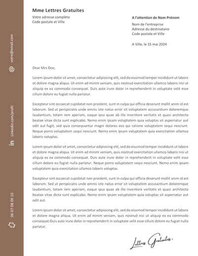 Une lettre de motivation d'un technicien chimiste