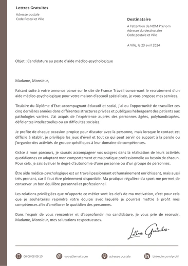 Une lettre de motivation d'une AMP