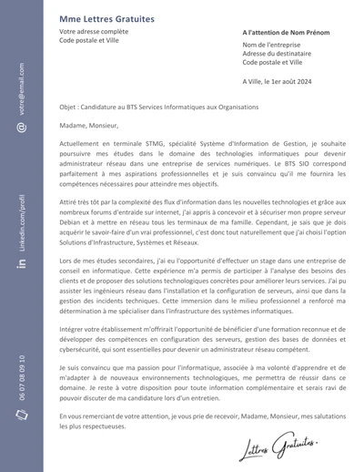 Une lettre de motivation pour le BTS SIO