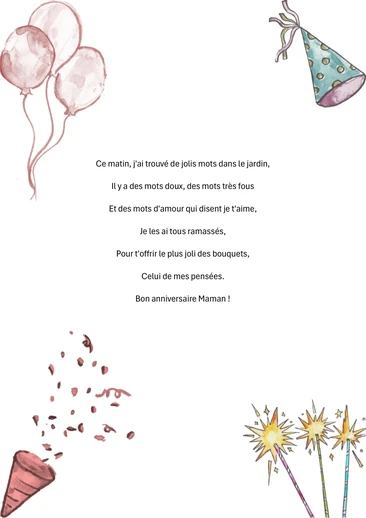 Exemple de message d'anniversaire pour sa maman ou son papa