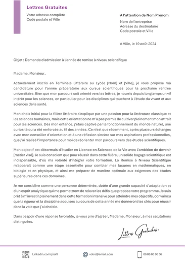 Une lettre de motivation pour faire une ARS