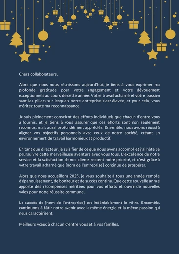 Exemples de vœux d'un patron à ses employés