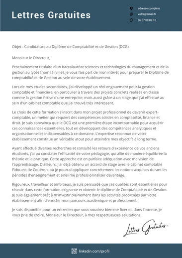 Une lettre de motivation au DCG