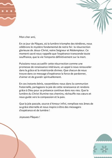 Exemples de vœux pour Pâques