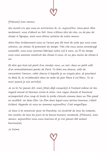 Un exemple de v&oelig;ux de mariage