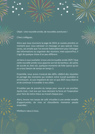 Exemples de vœux professionnels