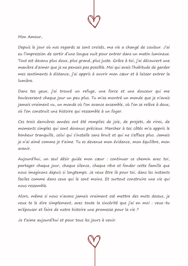 Un texte de demande en mariage pour un homme ou une femme