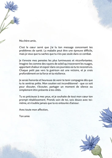Exemple de message de bon rétablissement