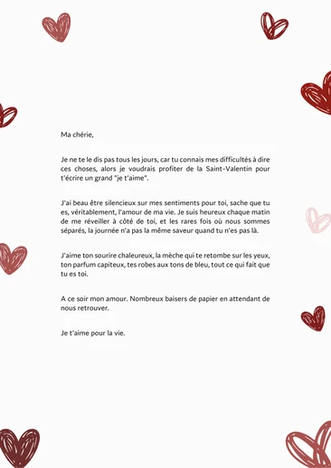 Exemples de texte d'amour pour la Saint Valentin