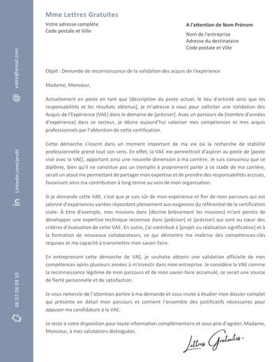 Une lettre de motivation pour une VAE